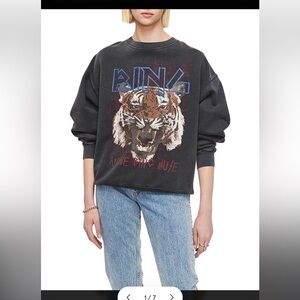 Anine Bing Vintage Graphic Tiger Sweatshirt